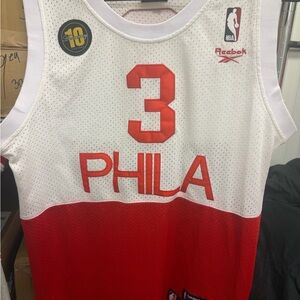 Iverson Reebok PHILA NBA Basketball Jersey. Hardwood Classic.